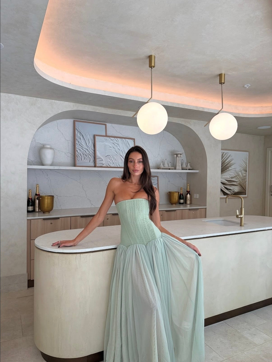 Judith | Women's Sleeveless Corset Maxi Wedding Guest Dress